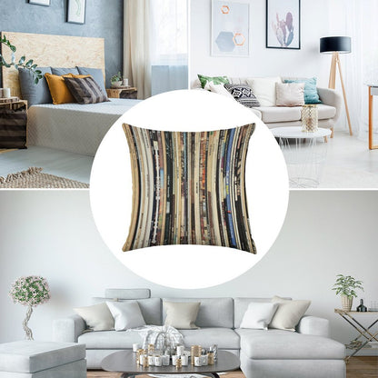 Classic Rock 2  Vinyl Records Linen Throw Pillow Cover