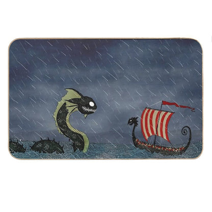Vikings & Sea Serpent Bath Mat