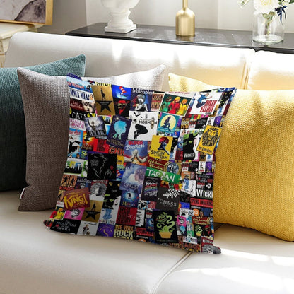 Musicals Collage IV Original Soft Washable Throw Pillow