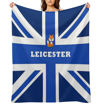 Leicester - Union Jack Flag Throw Blanket