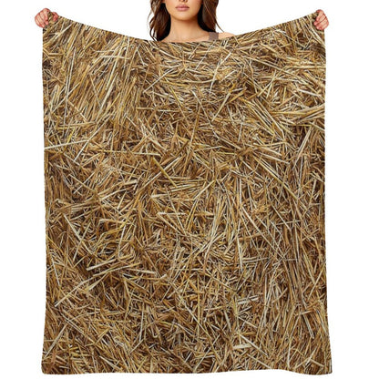 Hay Straw Throw Blanket