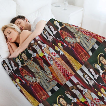 King Henry 8th And His Six Wives Throw Blanket
