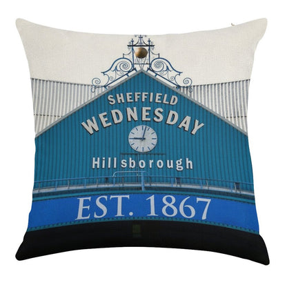 Sheffield Wednesday Famous Clock Linen Throw Pillow Cover