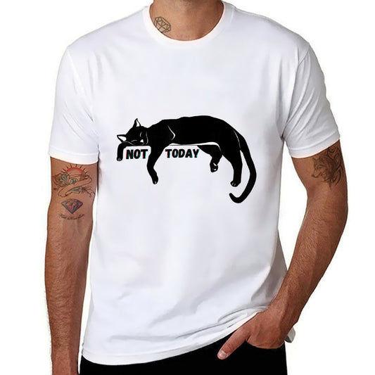 Not Today Lazy Sleepy Kitty Cat Lovers Funny Cute Nope Fun  Relaxed-fit T-Shirt