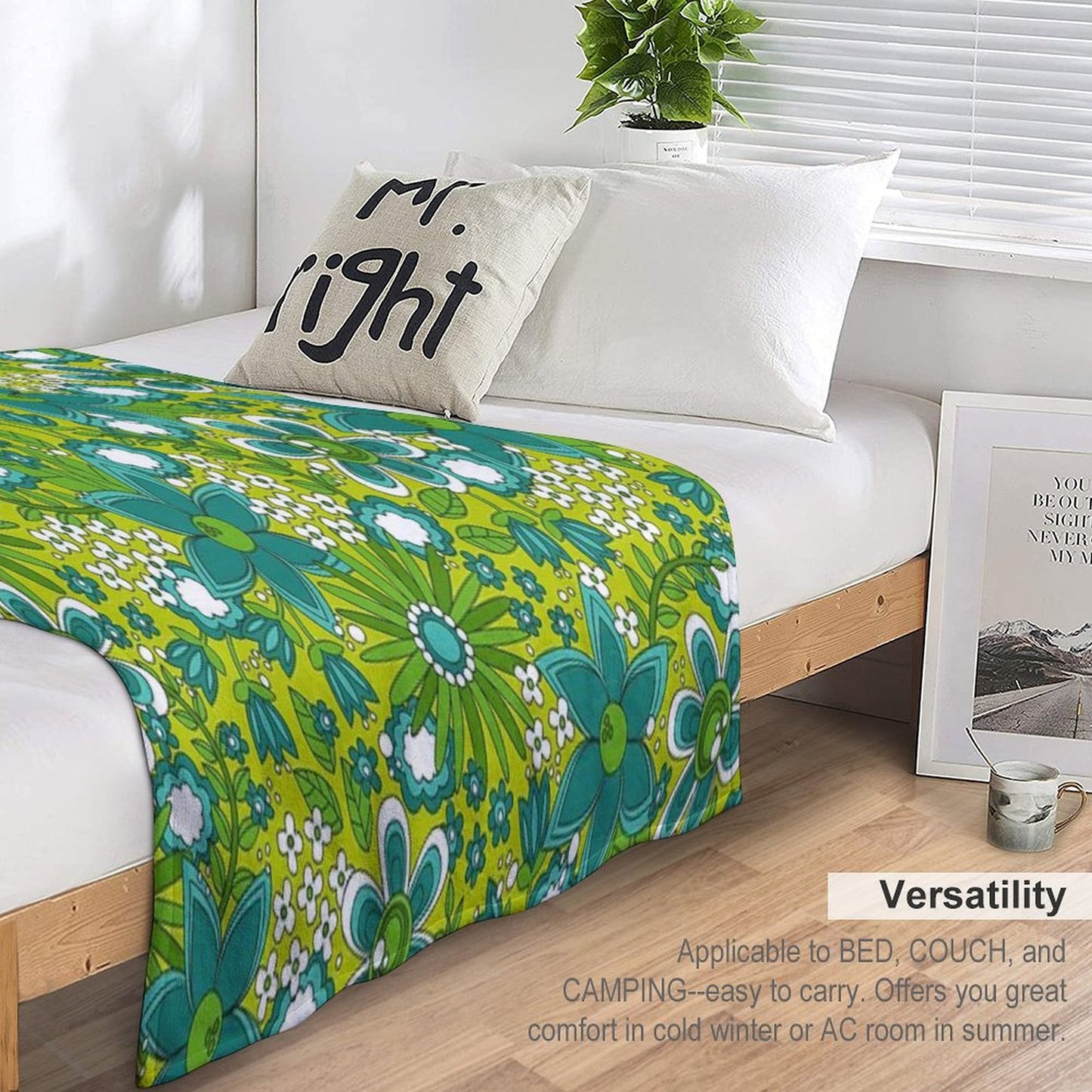 Peace, Love And Flowers Throw Blanket