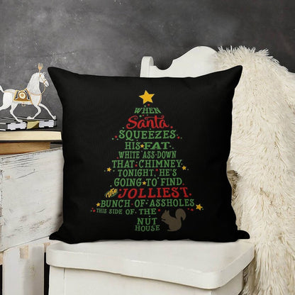 Jolliest Bunch of A-holes Linen Throw Pillow Cover