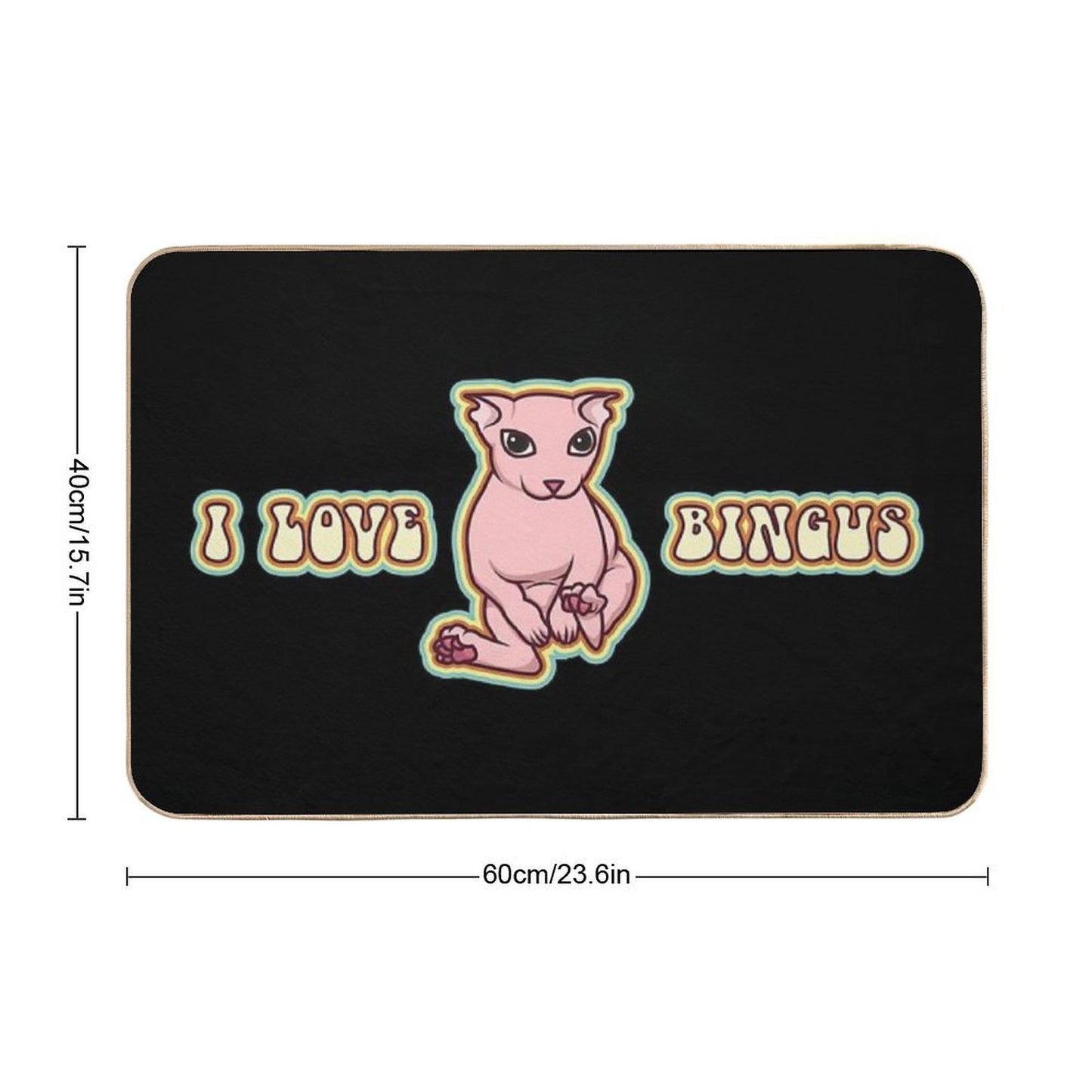 I Love Bingus Cat Bath Mat