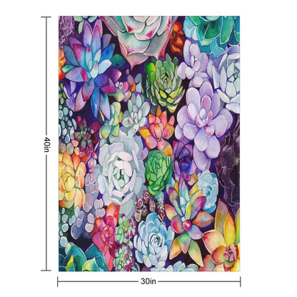 Succulent Garden Throw Blanket