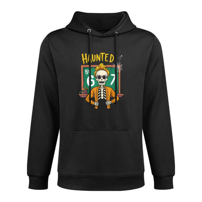 Haunted by 6-7 Funny Teacher 67 Halloween Skeleton Six Seven All-Day Comfort Hoodie
