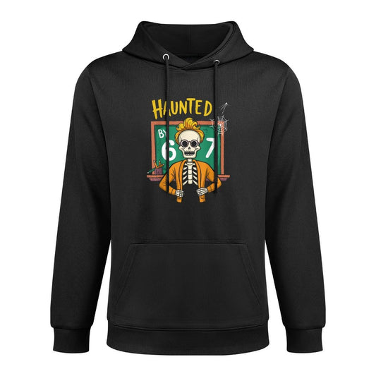 Haunted by 6-7 Funny Teacher 67 Halloween Skeleton Six Seven All-Day Comfort Hoodie