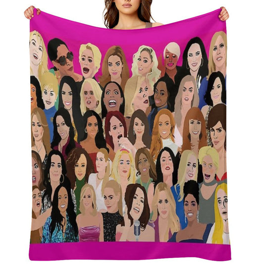 Real Housewives Montage (RHONY, RHOBH, RHOA, RHONJ, RHOP, RHOC, RHOSLC, RHOD, VPR) Throw Blanket