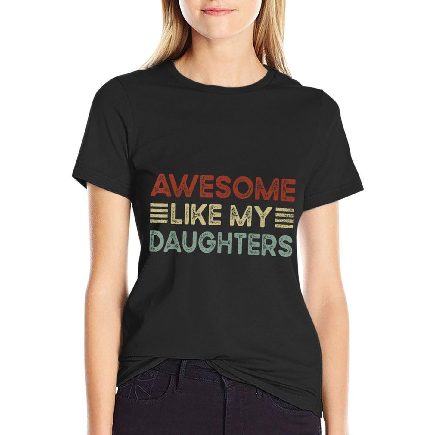 Funny Parents Day Quote Awesome Like My Daughter Cool Dad  Heathered Texture T-Shirt