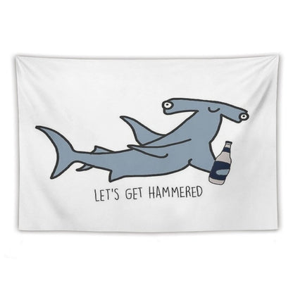 Lets Get Hammered Hammerhead Shark Tapestry