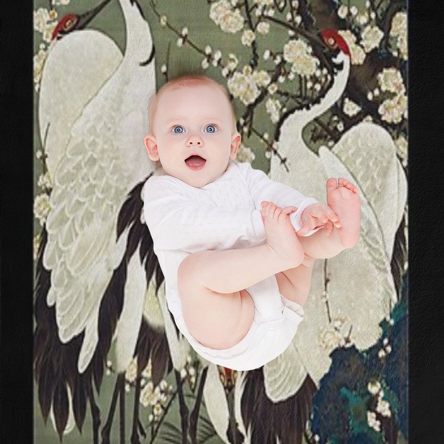 Favourite Artist - Plum Blossoms And Cranes - Ito Jakuchu Throw Blanket