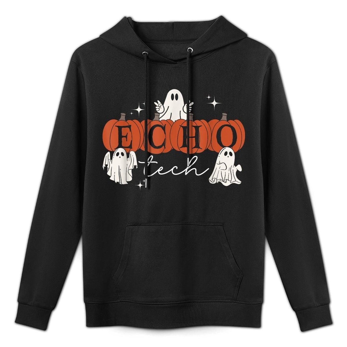 Ghost Cardiac Sonographer Pumpkin Halloween Echo Tech CVICU Shrink-Resistant Hoodie