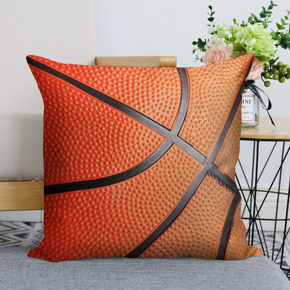 Basketball Linen Throw Pillow Cover
