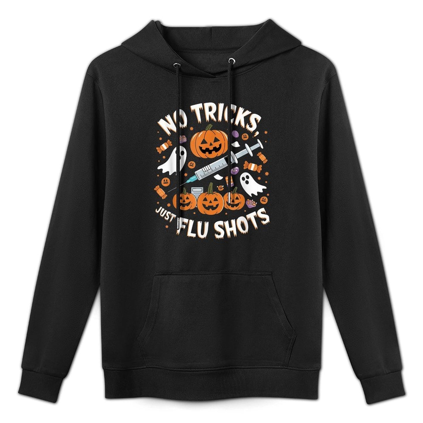 Halloween Healthcare Humor Flu Shots And Pumpkins Theme Kangaroo Pocket Hoodie