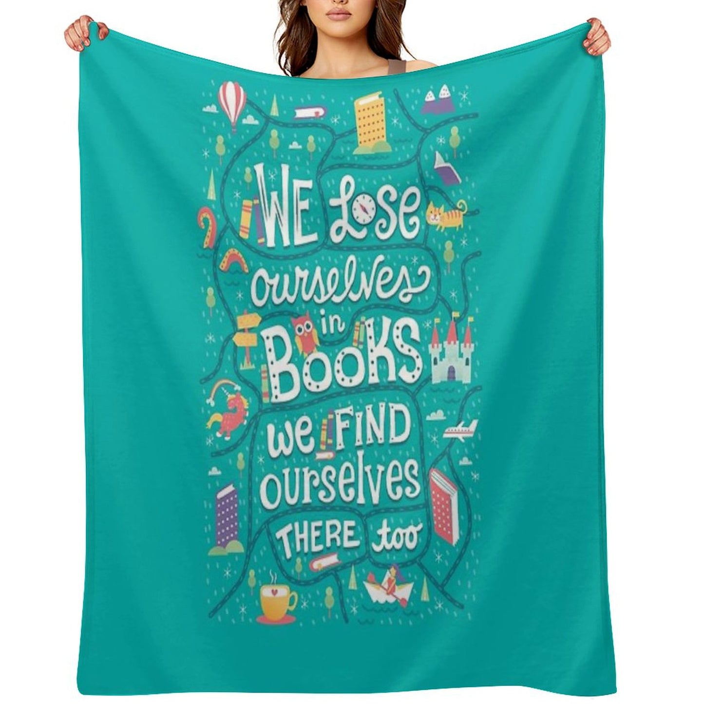 Lose Ourselves in Books Throw Blanket