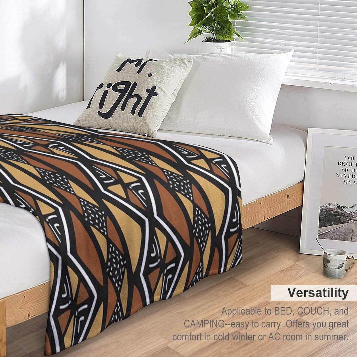 African Mud Cloth Mali Throw Blanket