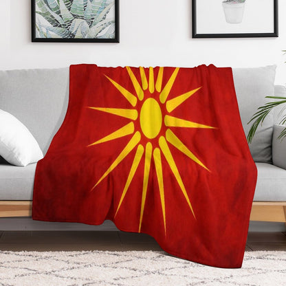Macedonia  Macedonian Flag  National Flag of Macedonia Throw Blanket