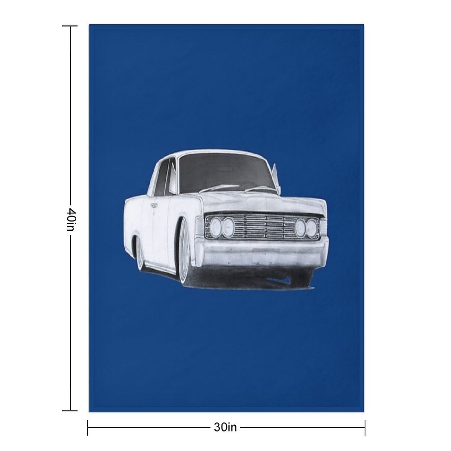 1965 Lincoln Continental Drawing Throw Blanket