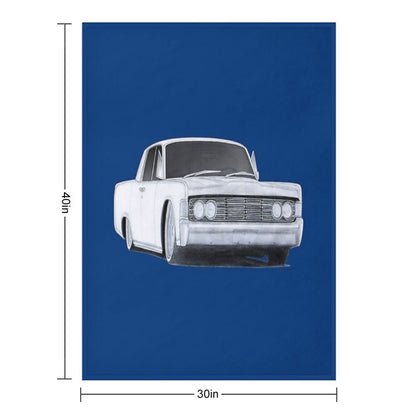 1965 Lincoln Continental Drawing Throw Blanket