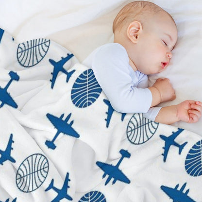 Pan Am Plane Icon Pattern Throw Blanket