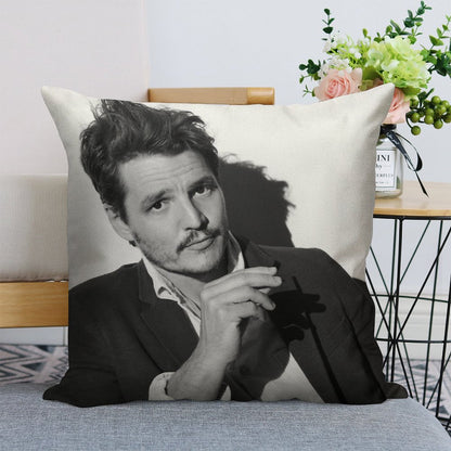 Pedro Pascal Linen Throw Pillow Cover