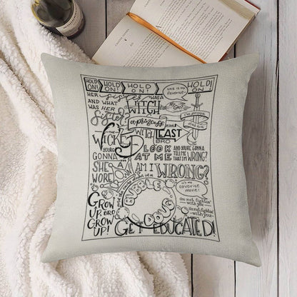The Wicked Witch of The East Bro Hand Lettered Linen Throw Pillow Cover