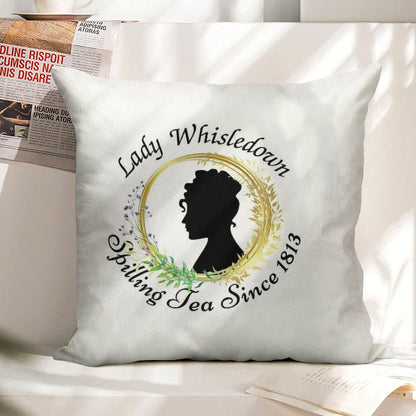 Lady Whisledown Society Paper Spilling The Tea Since 1813 Linen Throw Pillow Cover