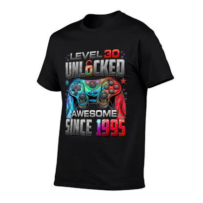 Level 30 Unlocked Awesome Since 1995 30th Birthday Gaming T-Shirt
