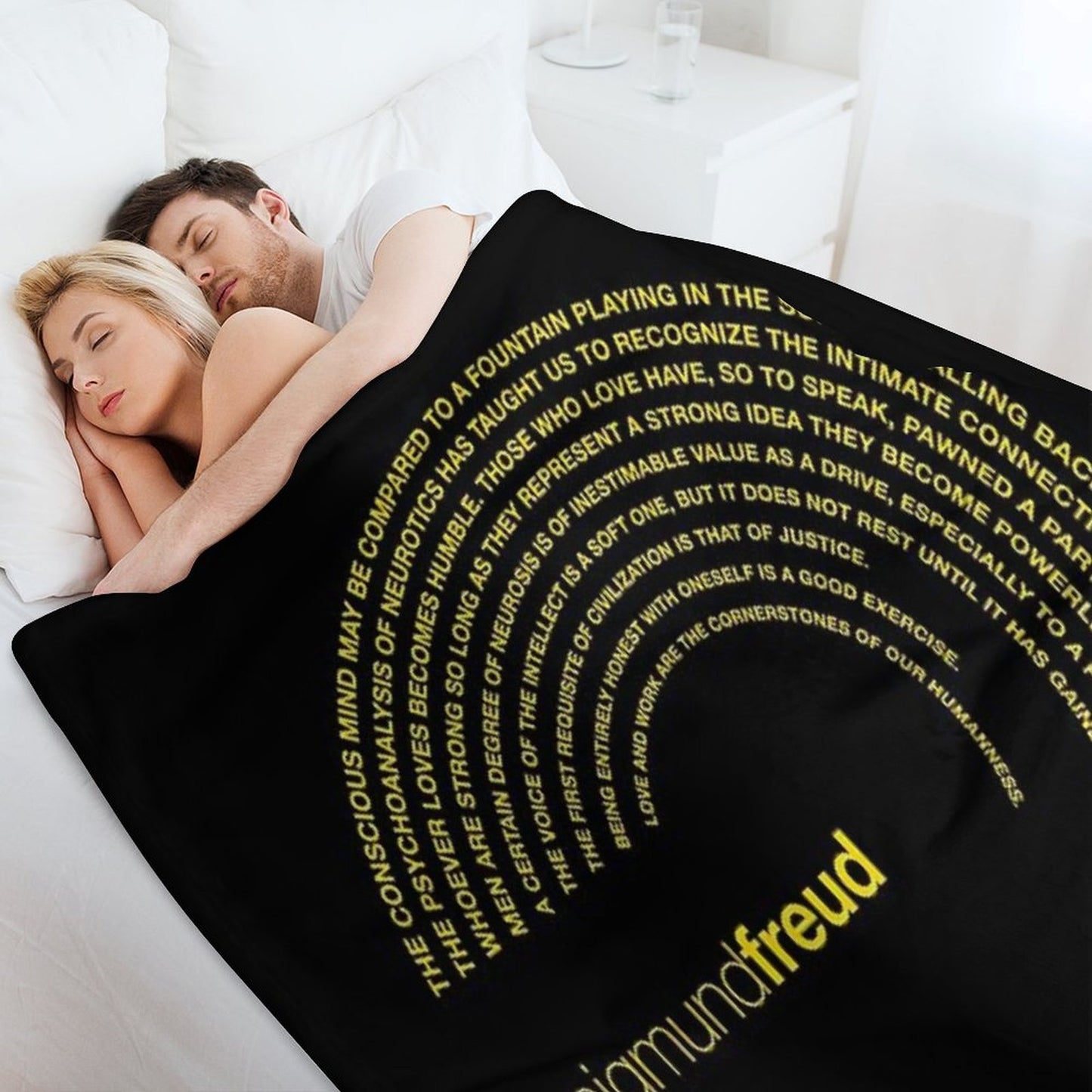 Sigmund Freud Quotes. (gold) Throw Blanket