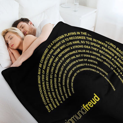 Sigmund Freud Quotes. (gold) Throw Blanket