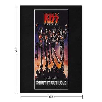 KISS ® The Band - Destroyer - Shout It Out Loud Lyrics Throw Blanket