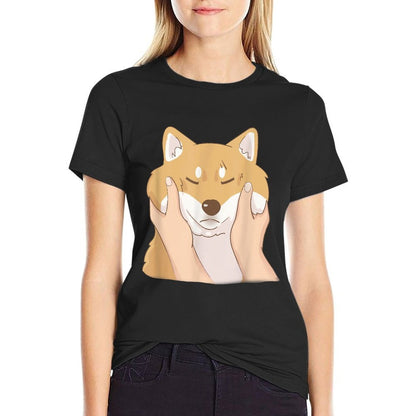 Cute Shiba Inu Chubby Cheeks T-shirt  Wrinkle-resistant T-Shirt