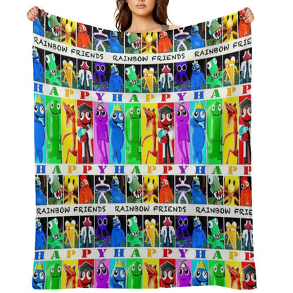 Rainbow Friends Happy Happy Throw Blanket