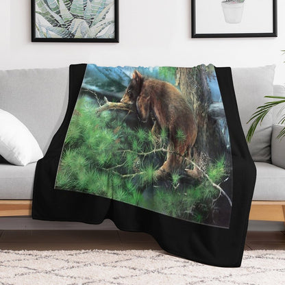 Cinnamon Tree Black Bear Cub Throw Blanket