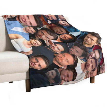 Sebastian Stan Photo Collage 2 Throw Blanket