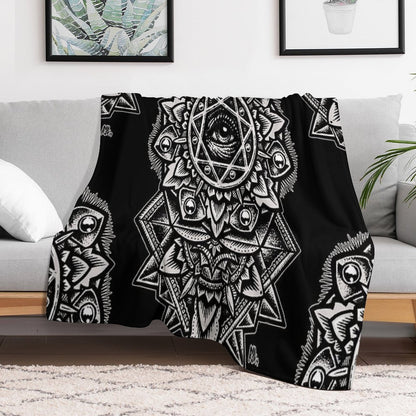Eye of God Flower Mandala Throw Blanket