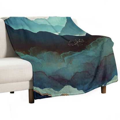 Indigo Mountains Throw Blanket