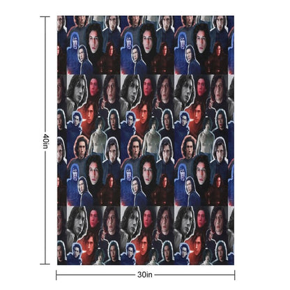 Adam Driver As BenKylo Collage Edit Throw Blanket
