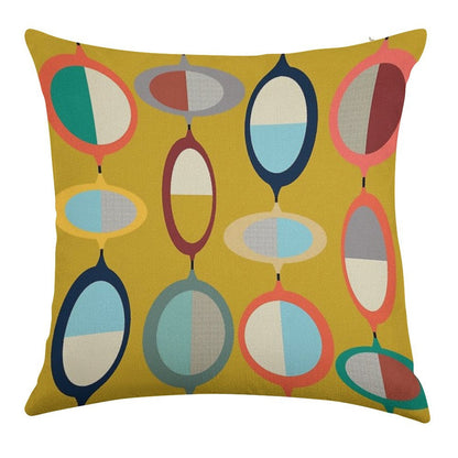 Mid-Century Modern #3 Linen Throw Pillow Cover