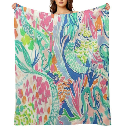 FIVE MERMAIDS Throw Blanket