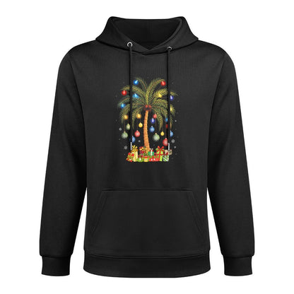 Christmas Palm Tree Light Hawaiian Tropical Xmas Men Women Layering Staple Hoodie