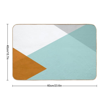 Geometrics - Aqua & Orange Concrete Bath Mat