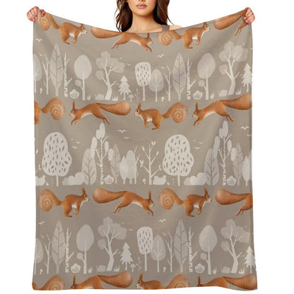 Cute Squirrel Throw Blanket
