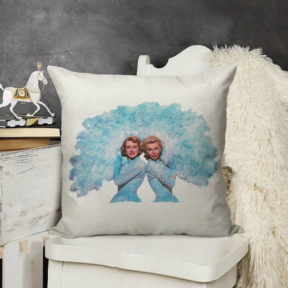 Sisters - Watercolor Linen Throw Pillow Cover