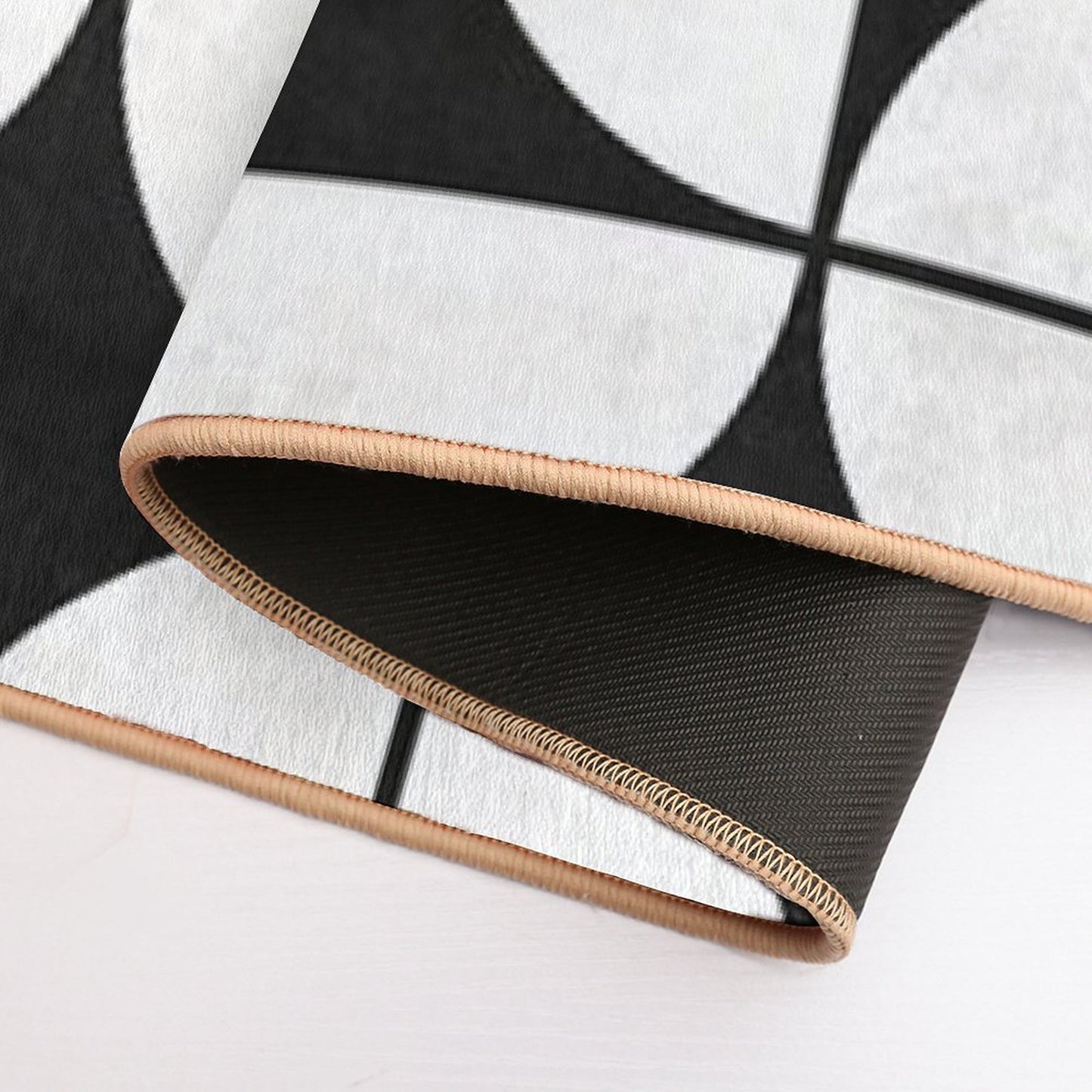 Mid-Century Modern Pattern No.2 - Black And White Concrete Bath Mat