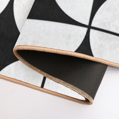 Mid-Century Modern Pattern No.2 - Black And White Concrete Bath Mat