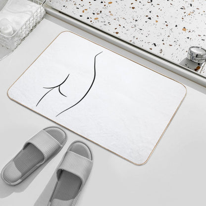 Naked Butt Line Drawing - Curvy Chiara Bath Mat